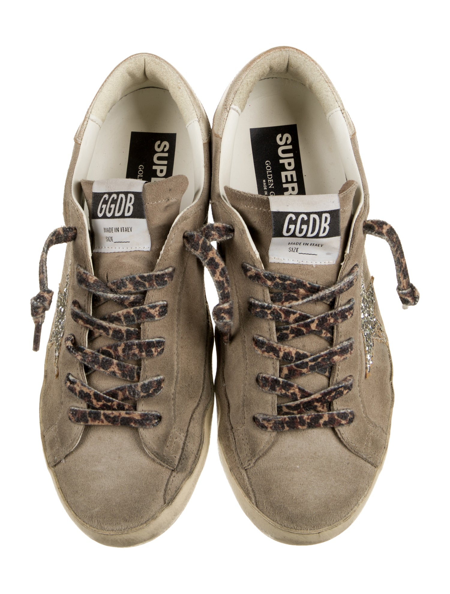 Golden Goose Suede Glitter Accents Sneakers